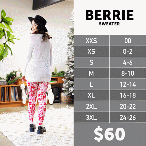 Holiday Berrie Size Chart